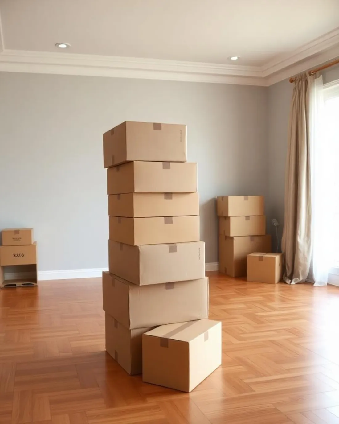 Move in move out cleaning service with stacked moving boxes in Hot Springs Arkansas